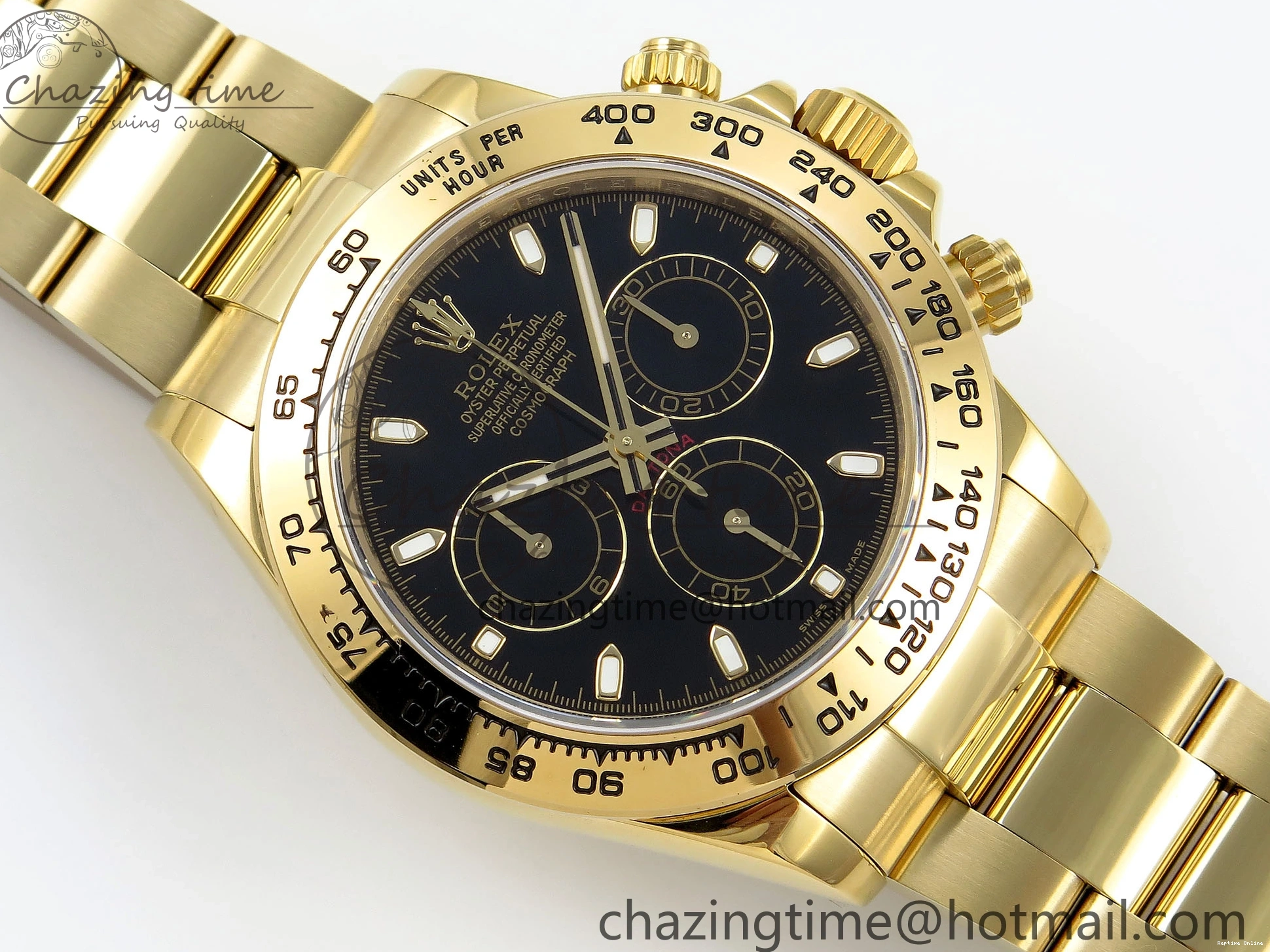 0520 Durable Daytona 116508 QF 1:1 Best Edition Black Dial on YG Bracelet SH4130 V3 (Gain Weight) 1717